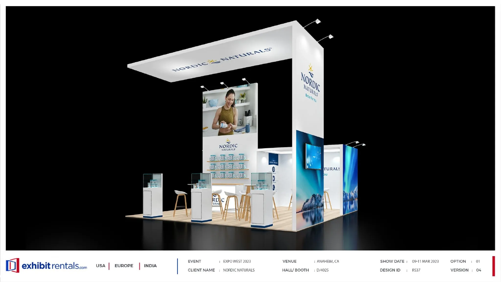 20x20 Peninsula booth design by Exhibit-Rentals